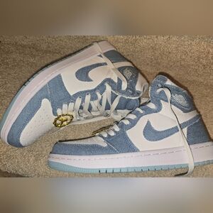 Jordan Denim Blue and White High-Tops